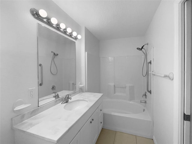 1877 Courtland Blvd, Deltona, FL 32738 - full bath featuring shower / bath combination, tile patterned floors, vanity, and a textured ceiling