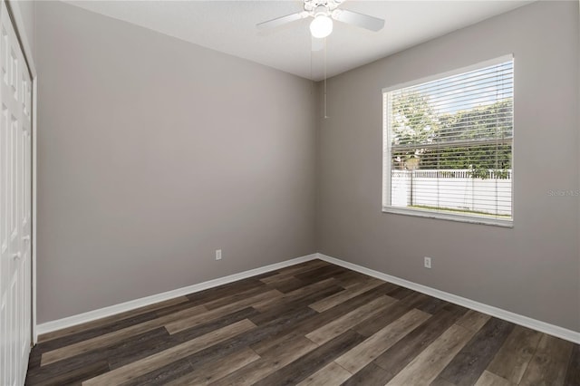 2865 Ashton Ter, Oviedo, FL 32765 - unfurnished room featuring dark wood-type flooring and ceiling fan