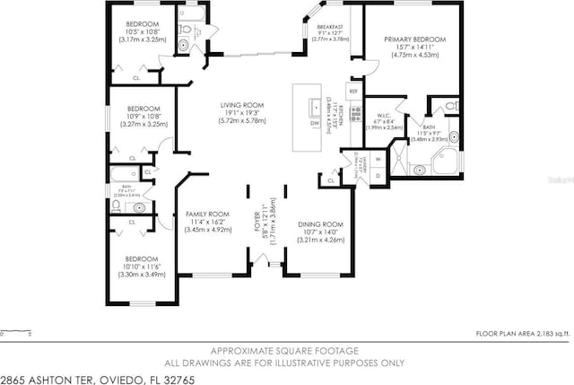 2865 Ashton Ter, Oviedo, FL 32765 - view of floor plan / room layout