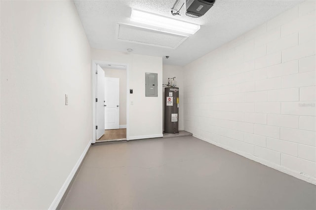 9558 Lupine Ave, Orlando, FL 32824 - garage featuring electric panel, electric water heater, and concrete block wall