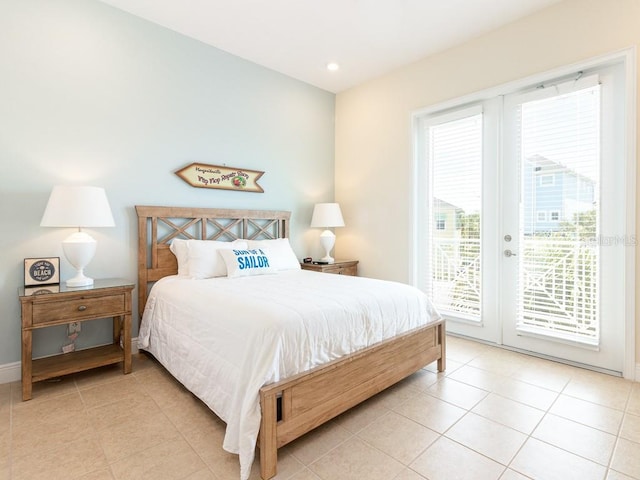 3004 Latitude Ln, Kissimmee, FL 34747 - bedroom with access to outside, light tile patterned floors, recessed lighting, and french doors