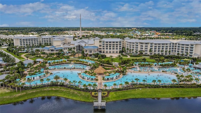 3004 Latitude Ln, Kissimmee, FL 34747 - aerial view of a pool and a large body of water