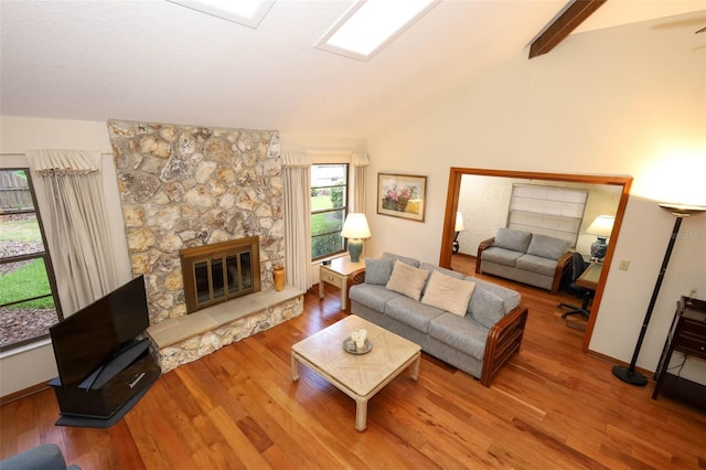 1121 Winged Foot Cir, Winter Springs, FL 32708 - living room with wood finished floors and a fireplace
