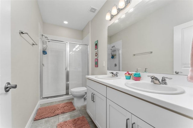 15716 Sweet Lemon Way, Winter Garden, FL 34787 - bathroom with double vanity, a stall shower, and tile patterned flooring