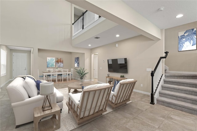 15019 Valverse Aly, Winter Garden, FL 34787 - living room featuring stairway and recessed lighting