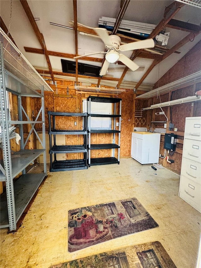 1115 Deer Creek Blvd, Davenport, FL 33837 - basement featuring ceiling fan and washer and clothes dryer