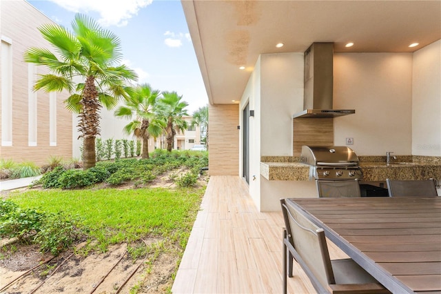 7478 Brooklyn Dr, Kissimmee, FL 34747 - view of yard with an outdoor kitchen and outdoor dining area