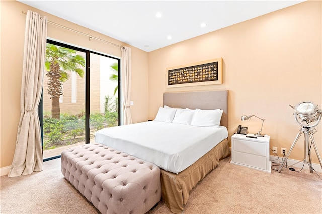 7478 Brooklyn Dr, Kissimmee, FL 34747 - bedroom featuring light carpet, access to outside, and recessed lighting