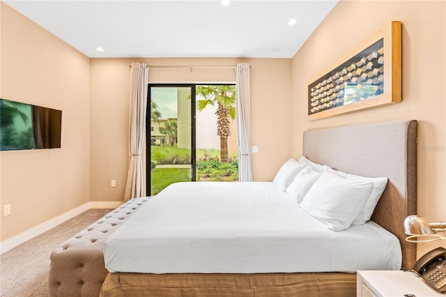 7478 Brooklyn Dr, Kissimmee, FL 34747 - carpeted bedroom featuring access to exterior and recessed lighting