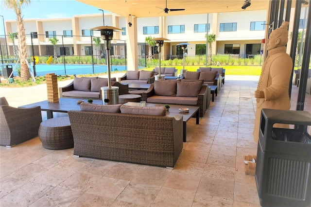 7478 Brooklyn Dr, Kissimmee, FL 34747 - view of patio / terrace featuring an outdoor living space and ceiling fan
