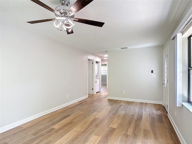 809 Sugar House Blvd, Port Orange, FL 32129 - unfurnished room featuring a textured ceiling, light wood-type flooring, and ceiling fan
