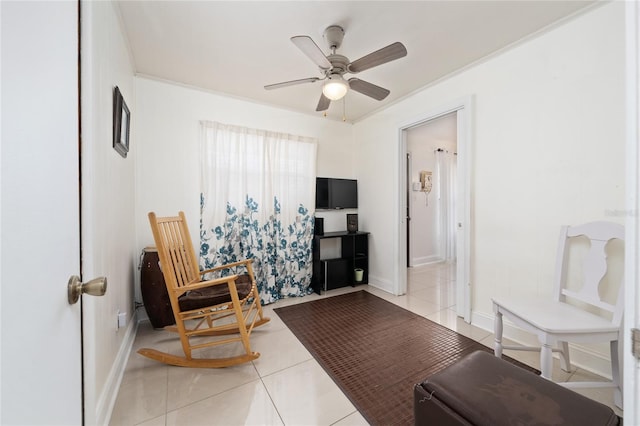1105 Arrowsmith Ave, Orlando, FL 32809 - living area with tile patterned floors and ceiling fan
