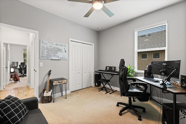 31924 Geoff, Sorrento, FL 32776 - carpeted office space featuring ceiling fan and baseboards