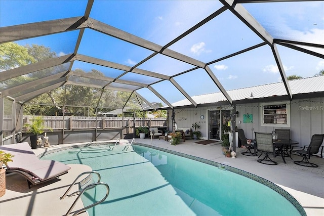 2356 Date Palm Dr, Edgewater, FL 32141 - view of swimming pool with a patio area and glass enclosure