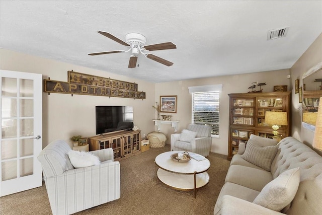 2356 Date Palm Dr, Edgewater, FL 32141 - carpeted living room with ceiling fan