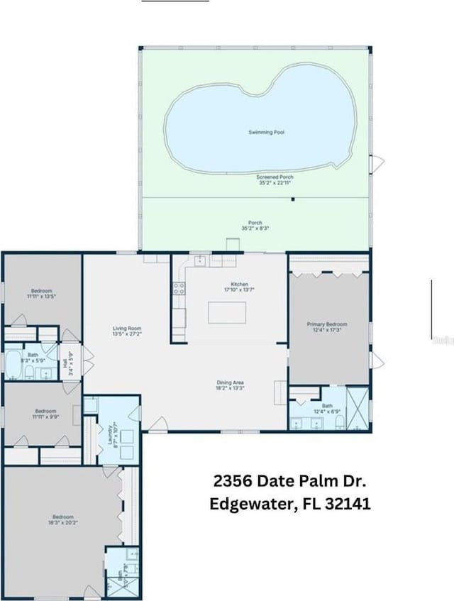 2356 Date Palm Dr, Edgewater, FL 32141 - view of home floor plan