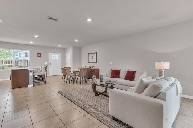 1866 Red Canyon Dr, Kissimmee, FL 34744 - living area featuring recessed lighting and light tile patterned floors