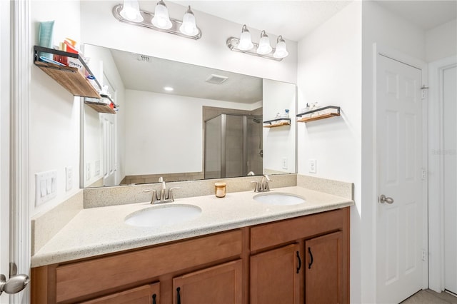 8164 Wood Sage Dr, Winter Garden, FL 34787 - full bath with double vanity and a stall shower