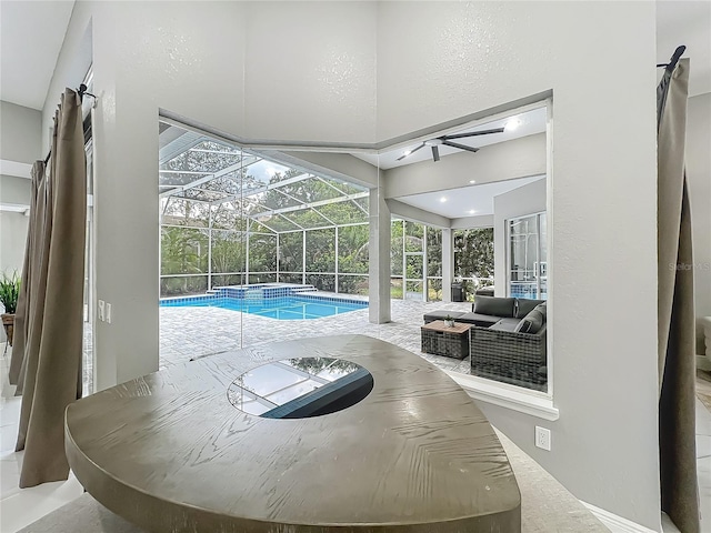 704 Forest View Ct, Winter Springs, FL 32708 - view of pool with ceiling fan and a pool with connected hot tub