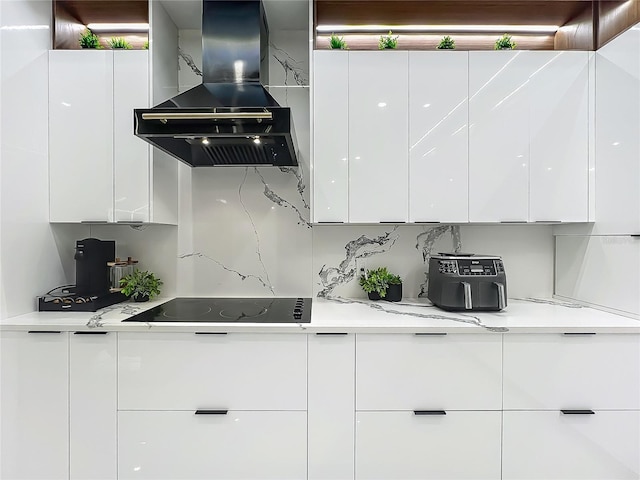 704 Forest View Ct, Winter Springs, FL 32708 - kitchen with exhaust hood, modern cabinets, and white cabinets