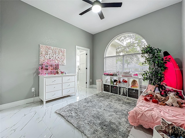 704 Forest View Ct, Winter Springs, FL 32708 - bedroom featuring light marble finish floors and a ceiling fan