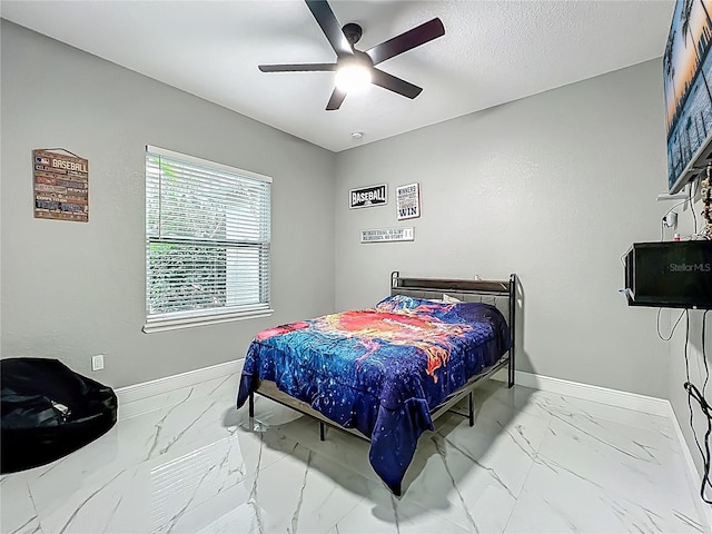 704 Forest View Ct, Winter Springs, FL 32708 - bedroom with marble finish floors and a ceiling fan