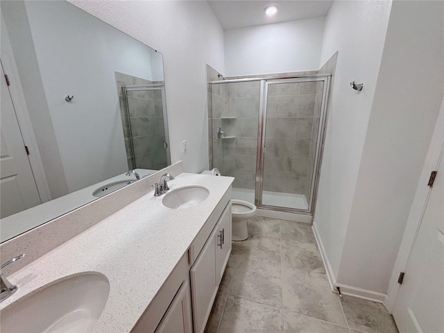 6300 Chirpine Ln, Saint Cloud, FL 34771 - bathroom with double vanity and a shower stall