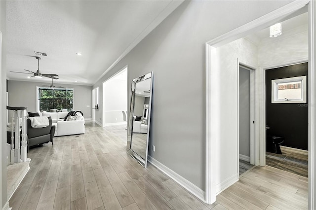 1769 Turnberry Ter, Orlando, FL 32804 - hall featuring light wood-style flooring, recessed lighting, and crown molding
