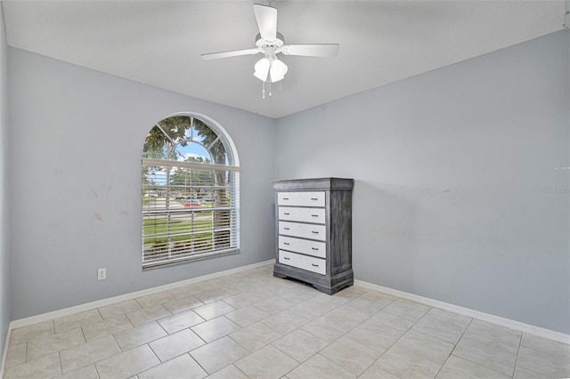 28707 Raleigh Pl, Wesley Chapel, FL 33545 - spare room with a ceiling fan and light tile patterned floors