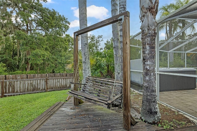 28707 Raleigh Pl, Wesley Chapel, FL 33545 - deck featuring a lanai