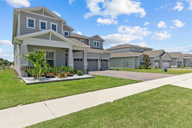 3179 Sailing Pier Ave, Winter Garden, FL 34787 - view of front of house featuring driveway, a garage, a front yard, and a residential view