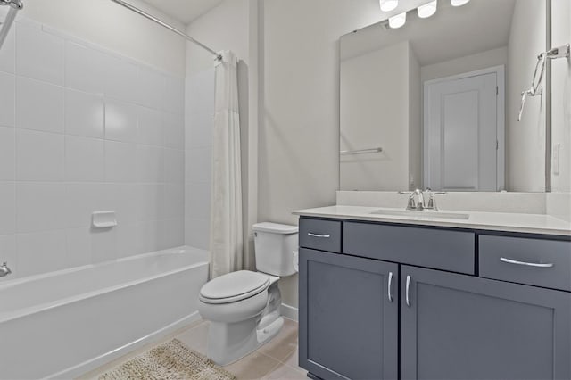 3179 Sailing Pier Ave, Winter Garden, FL 34787 - bathroom featuring shower / bath combo, vanity, and tile patterned floors