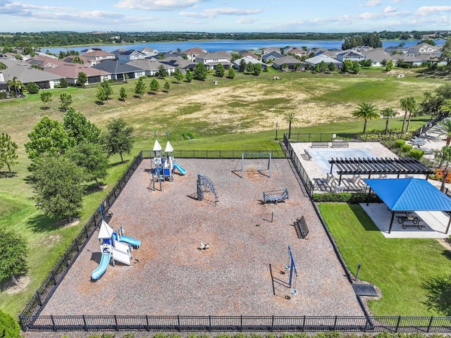 3179 Sailing Pier Ave, Winter Garden, FL 34787 - aerial view of residential area featuring a recreational park and a nearby body of water