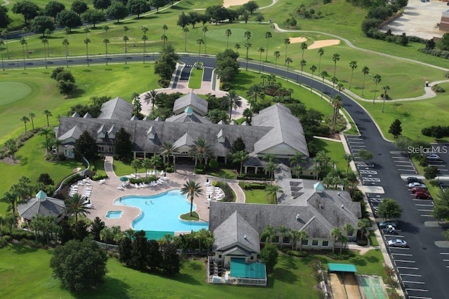 2173 Caledonian St, Clermont, FL 34711 - aerial view of a pool and a golf course