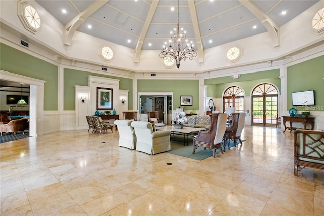 2173 Caledonian St, Clermont, FL 34711 - lobby with a decorative wall, a towering ceiling, and wainscoting