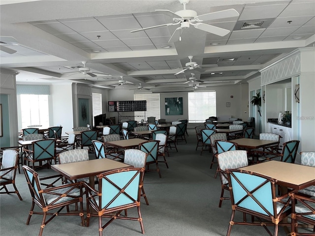 2173 Caledonian St, Clermont, FL 34711 - carpeted dining room with a ceiling fan