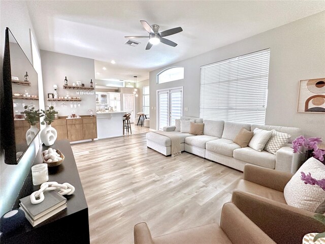 5205 Hammock Cir, Saint Cloud, FL 34771 - living area featuring ceiling fan and light wood-type flooring
