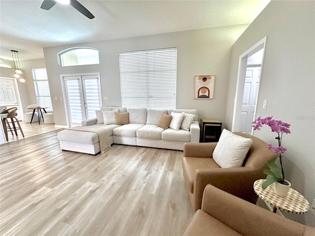 5205 Hammock Cir, Saint Cloud, FL 34771 - living room featuring light wood-style flooring and a ceiling fan