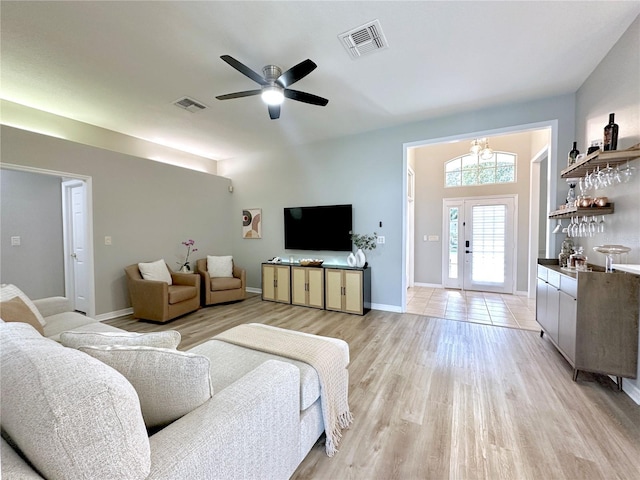 5205 Hammock Cir, Saint Cloud, FL 34771 - living room with light wood-style floors and a ceiling fan