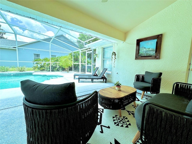5205 Hammock Cir, Saint Cloud, FL 34771 - view of patio / terrace with an outdoor pool and glass enclosure