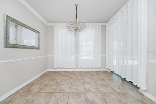 5552 Remsen Cay Ln, Windermere, FL 34786 - unfurnished dining area with a chandelier and tile patterned floors