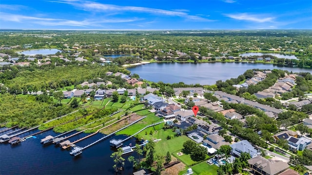 5552 Remsen Cay Ln, Windermere, FL 34786 - aerial perspective of suburban area with a large body of water