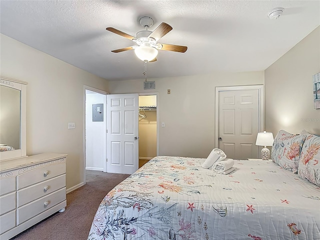 8722 Rockingham Ter Unit B, Kissimmee, FL 34747 - bedroom featuring dark colored carpet, electric panel, and ceiling fan
