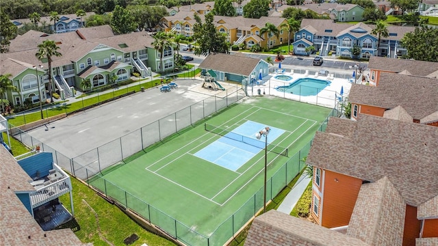 8722 Rockingham Ter Unit B, Kissimmee, FL 34747 - aerial view of residential area with a pool area