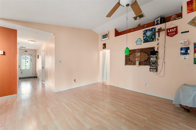 2309 Cilantro Dr, Orlando, FL 32837 - unfurnished room with a ceiling fan, light wood-type flooring, and vaulted ceiling