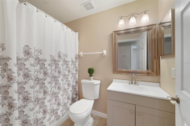3313 Buckland St, Deltona, FL 32738 - bathroom with vanity, a shower with shower curtain, and tile patterned floors
