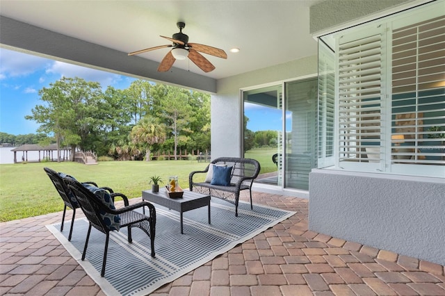 3531 Oriskany Dr, Orlando, FL 32820 - view of patio with ceiling fan and outdoor lounge area