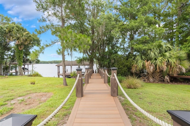 3531 Oriskany Dr, Orlando, FL 32820 - view of community featuring a water view and a yard