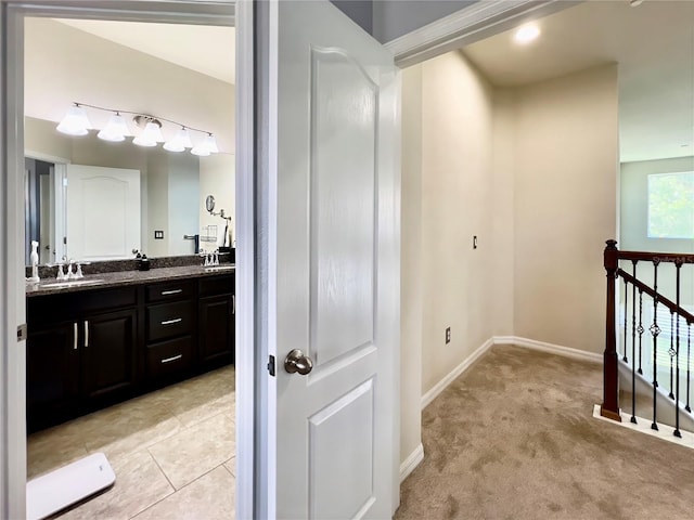 14654 Yellow Butterfly Rd, Windermere, FL 34786 - corridor with an upstairs landing and light carpet