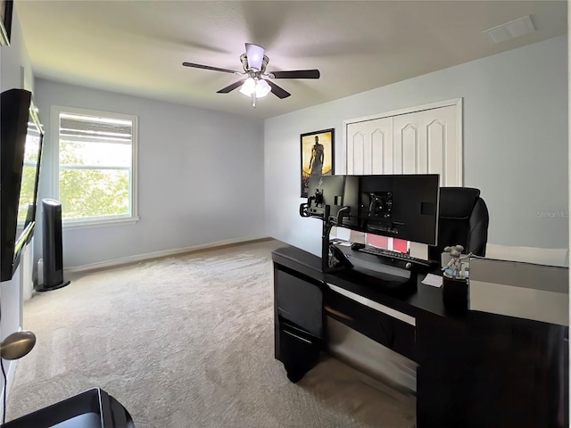 14654 Yellow Butterfly Rd, Windermere, FL 34786 - carpeted office with a ceiling fan and baseboards